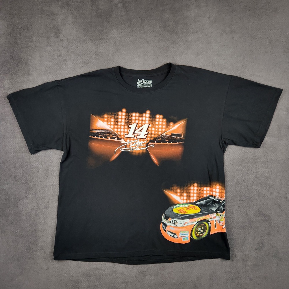 Tony Stewart Chase Authentics NASCAR Shirt Mens XL Black Graphic Tee